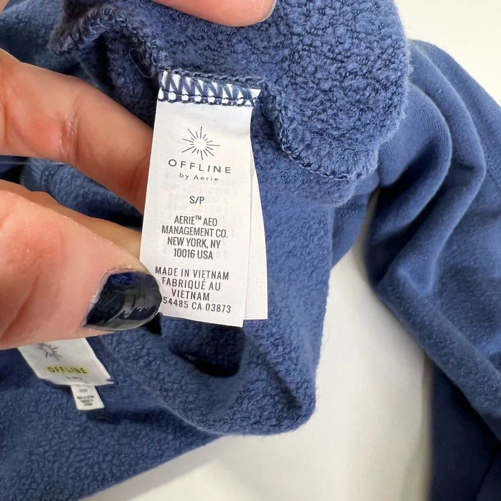 aerie OFFLINE Open Back Sweatshirt Blue New With Tags Size Small - Picture 9 of 11